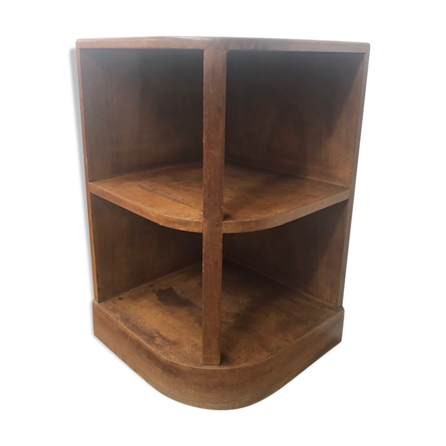 Wooden vintage corner low cabinet