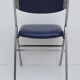 Chaise skaï bleu pliante pieds chromés