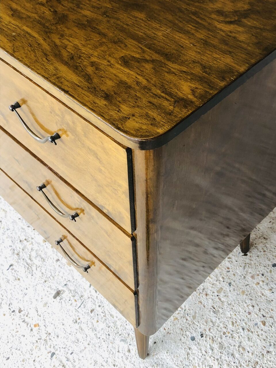 Vintage walnut chest of drawers, compass feet circa 50/60's