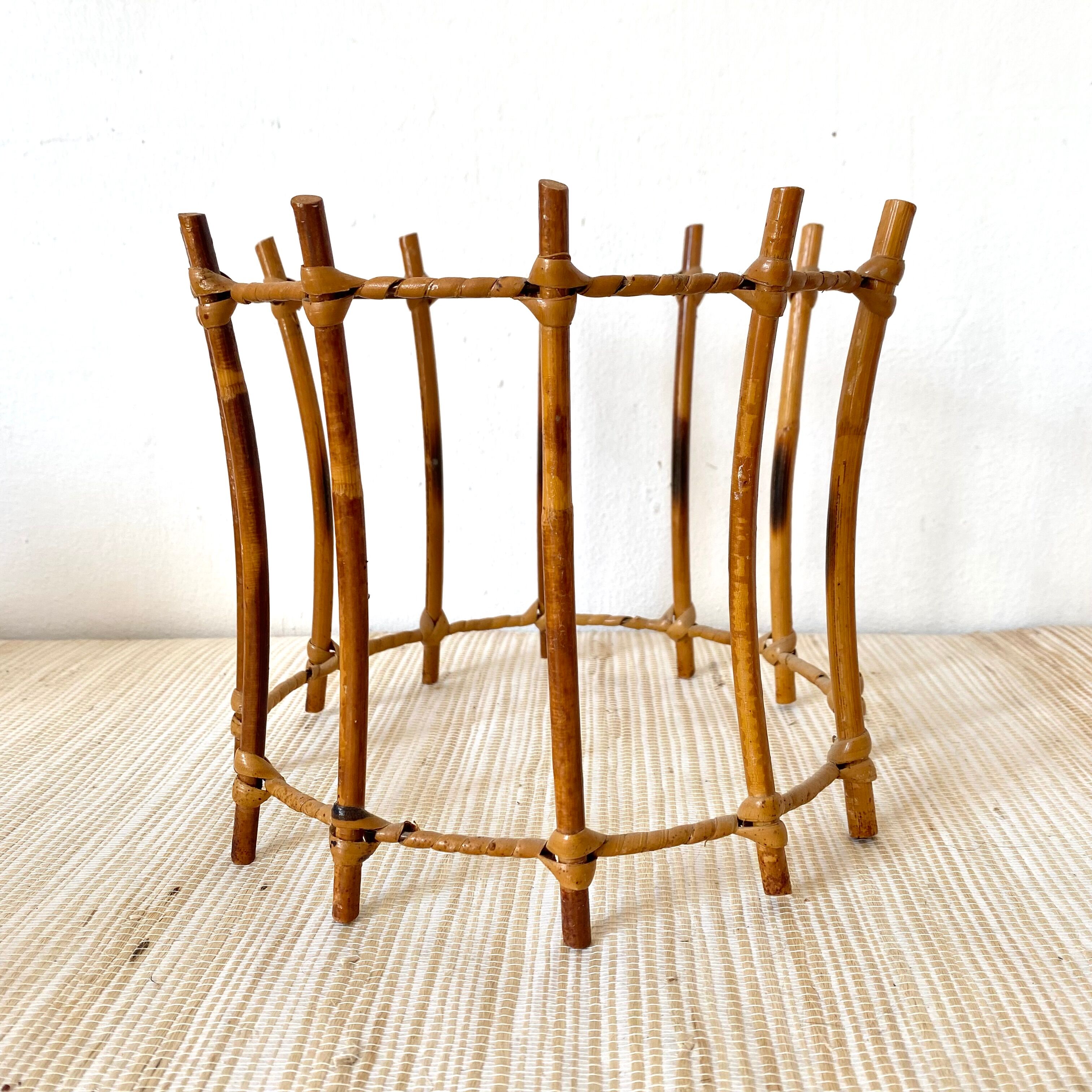 Vintage rattan lampshade