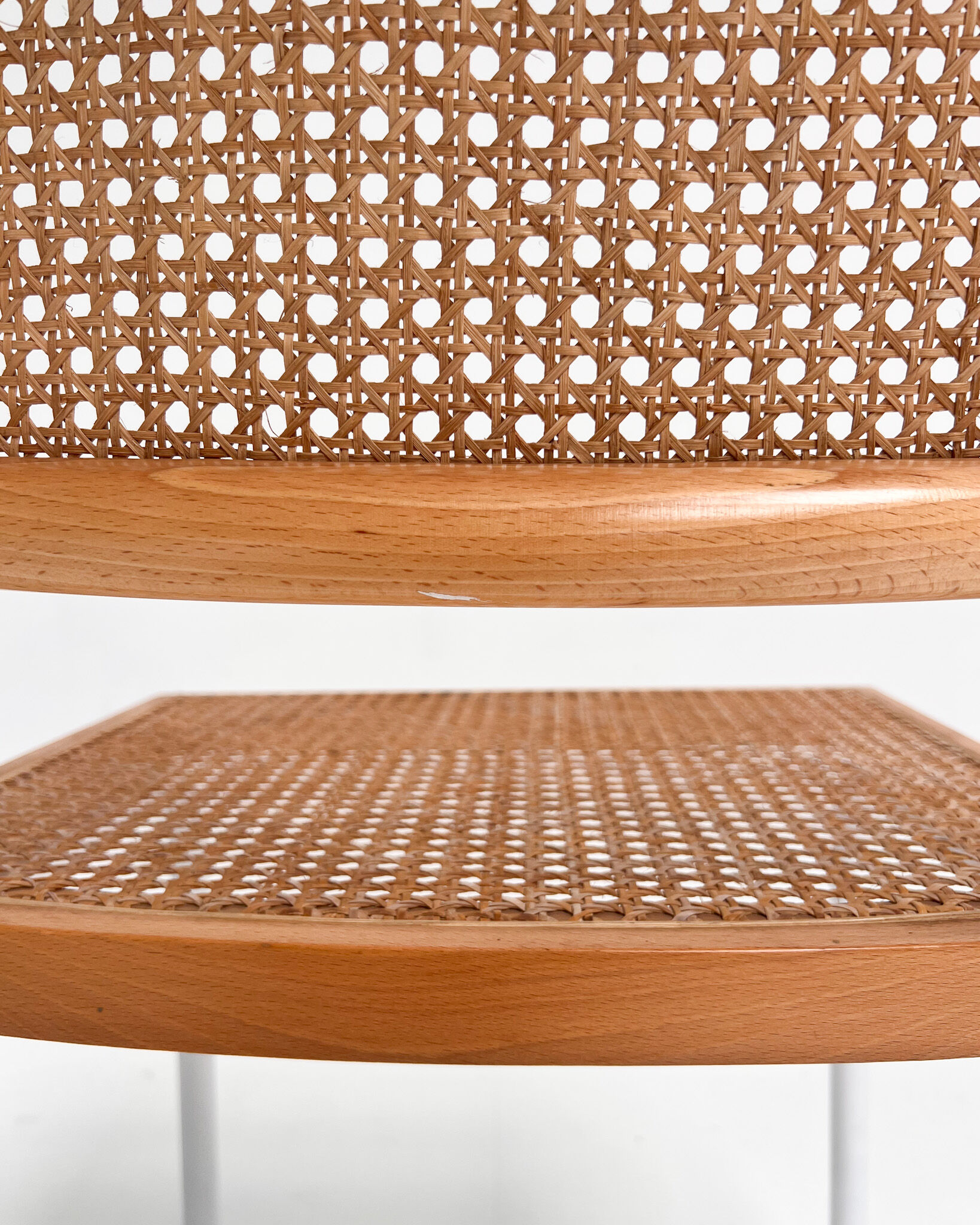 Ensemble de 2 chaises en cannage, Italie années 1970