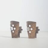 Set of Brutalist wall lamps in bronze, 1960s