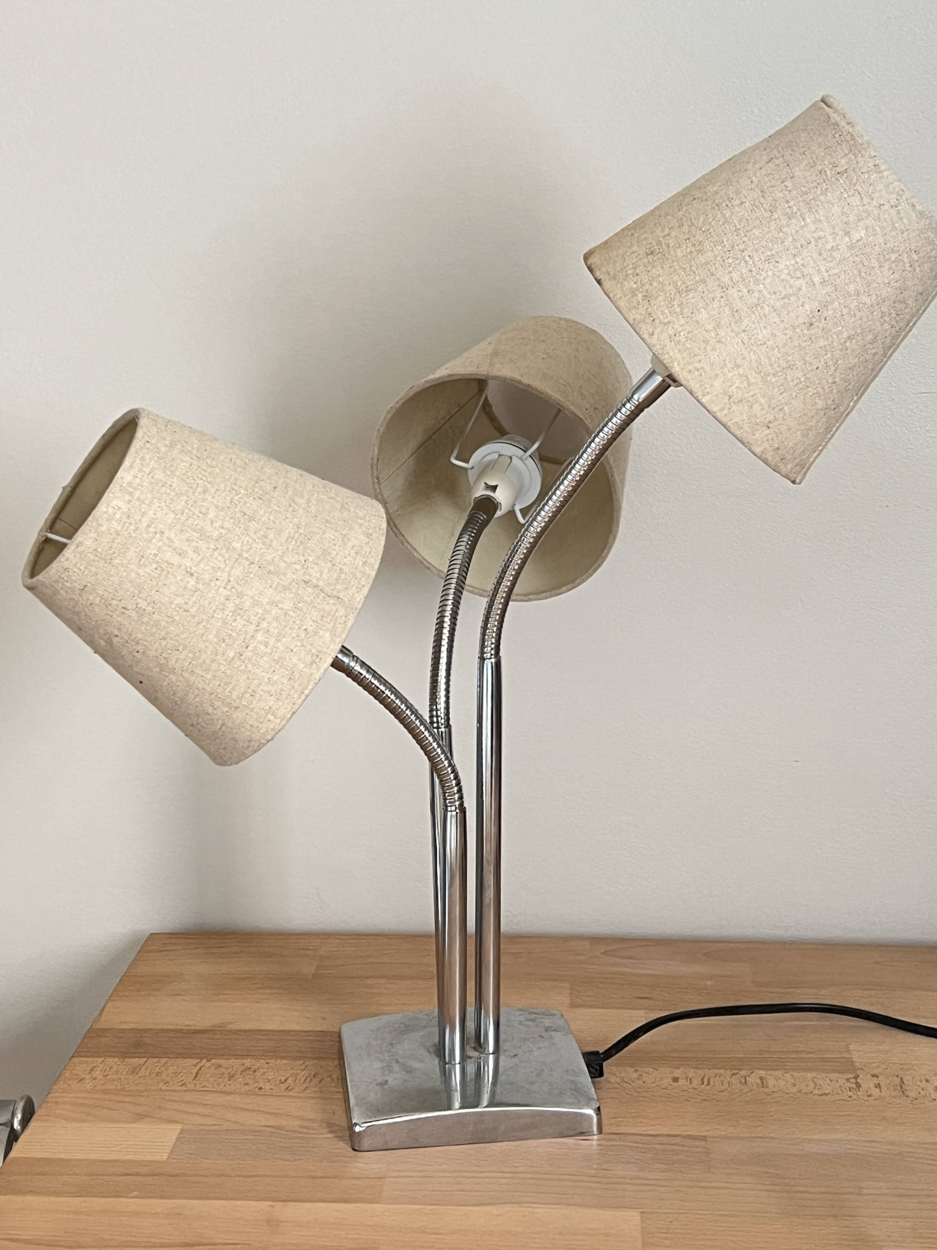 Vintage table lamp with 3 lampshades