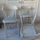 Set of 4 vintage bistro chairs from the 1970s in pearl grey.