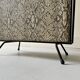 1970s design magazine rack in metal and python leather