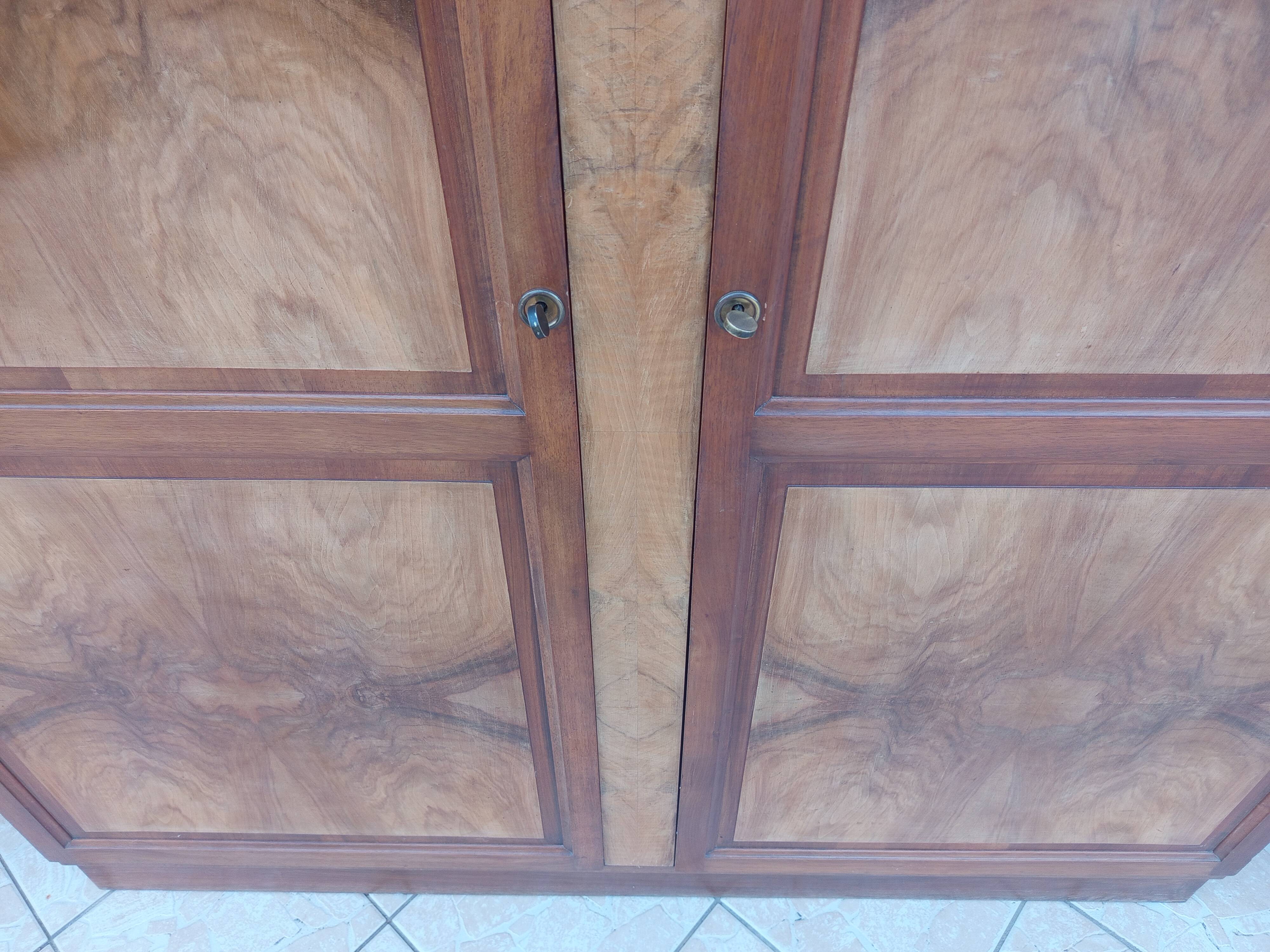 Art Deco Wardrobe in Walnut and Burl Walnut