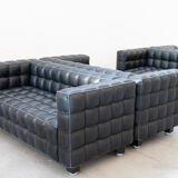 Kubus Sofas, Two Places by Josef Hoffmann for Wittmann, 1980s, Set of 4