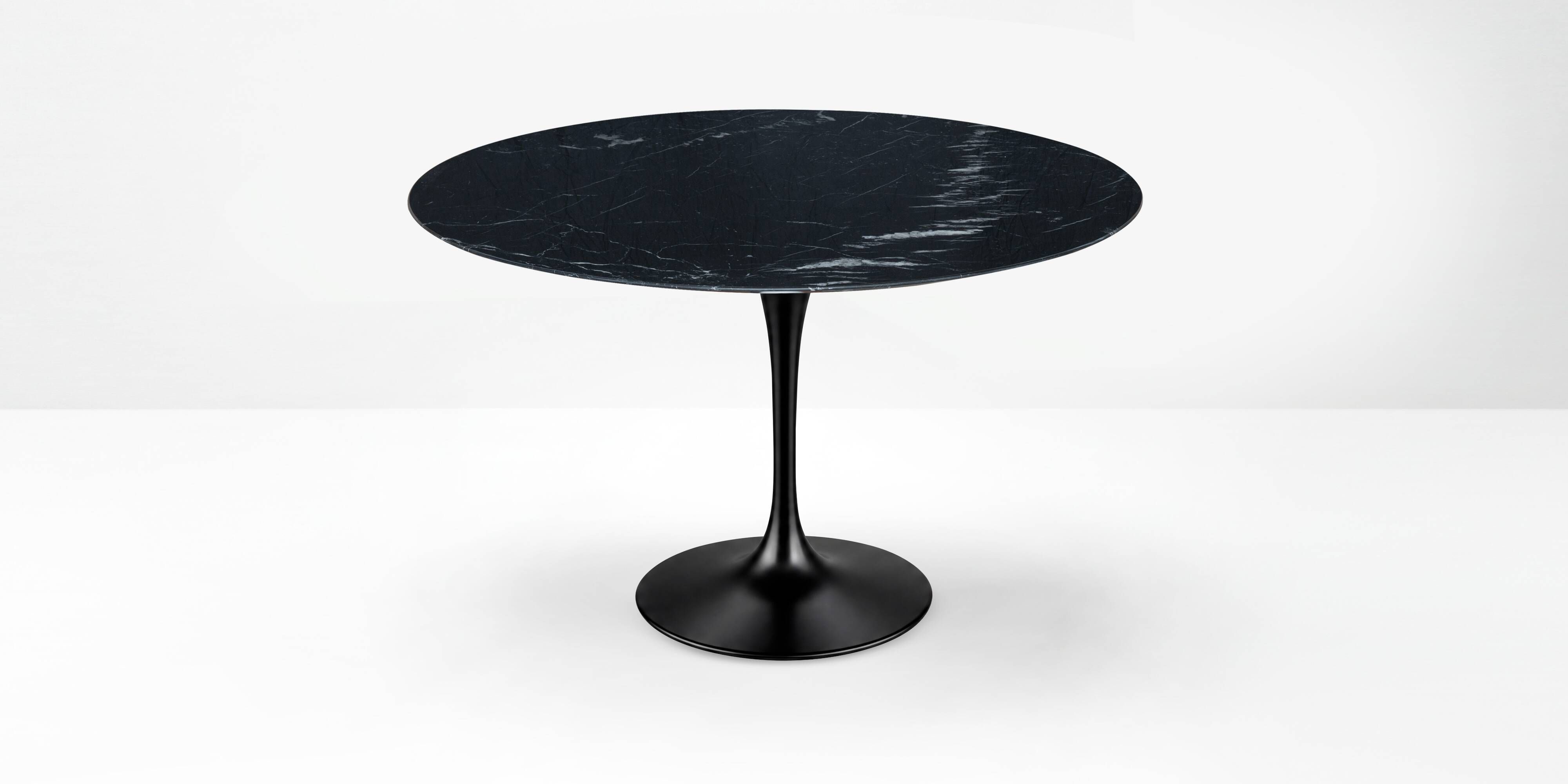 Original Knoll Tulip dining table (120cm) Nero Marquina glossy LIKE NEW!