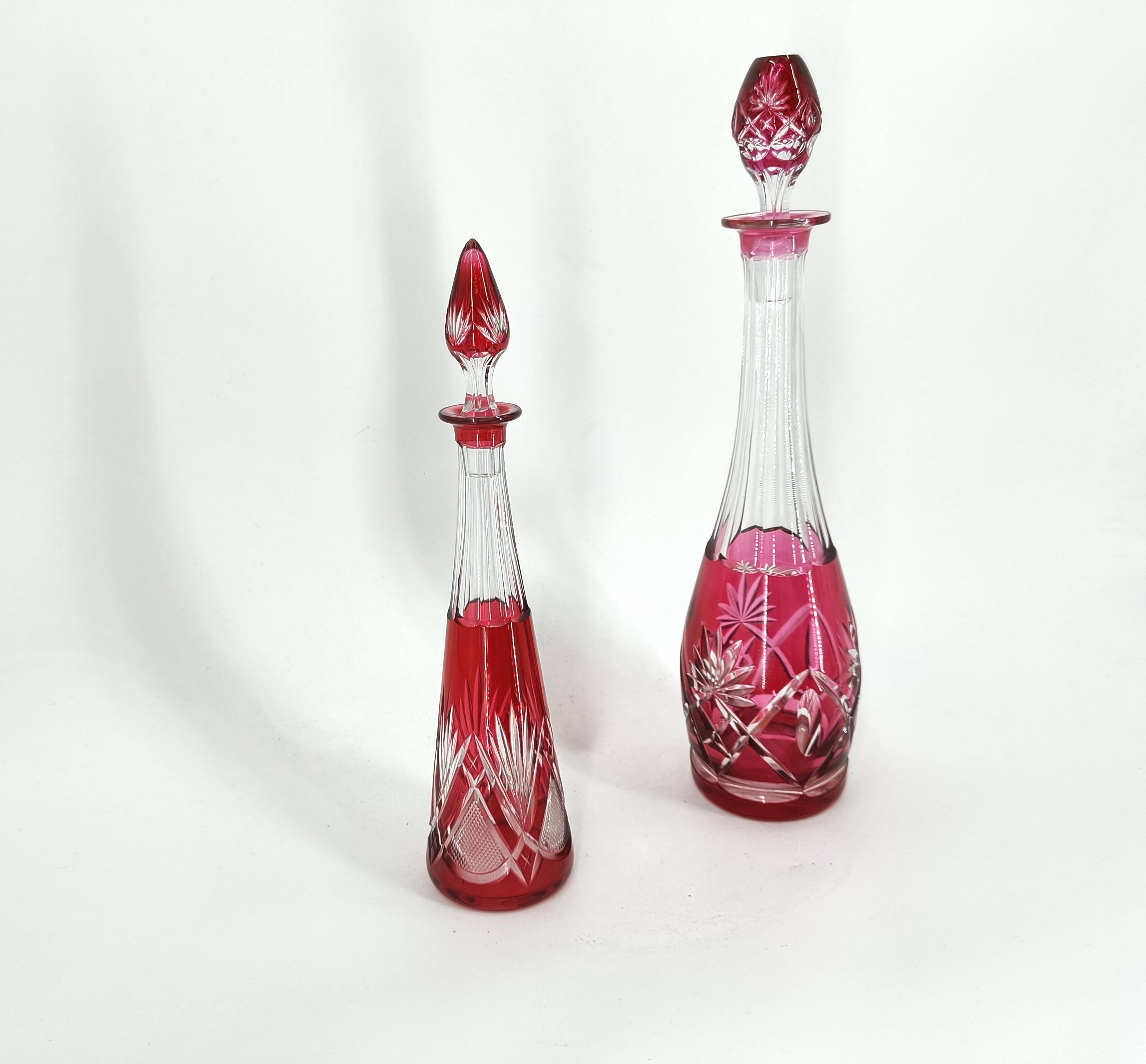 Crystal caraffe or decanters by Val Saint Lambert, 1960s