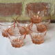 6 vintage pink glasses