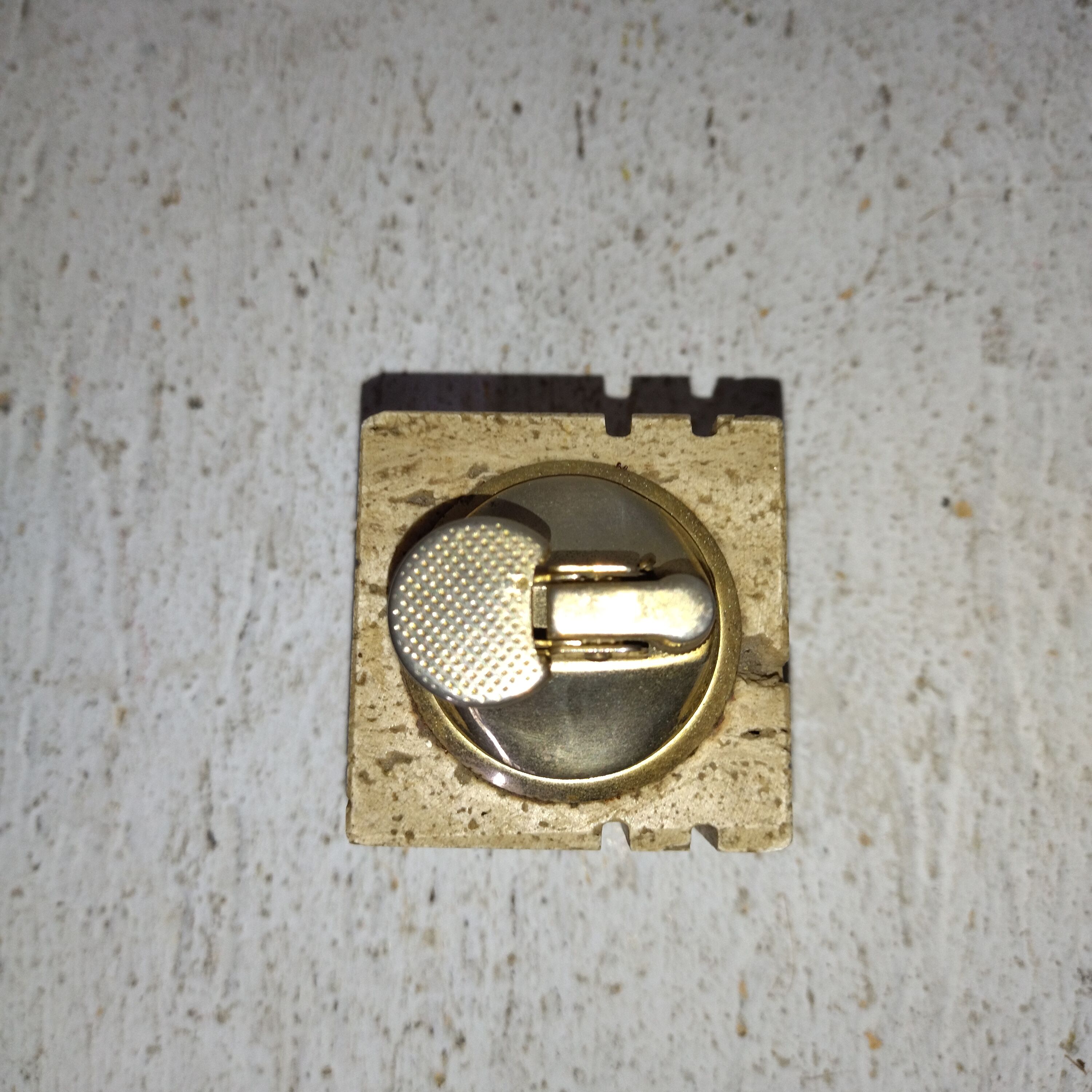 travertine and brass lighter 1960 1970 italy