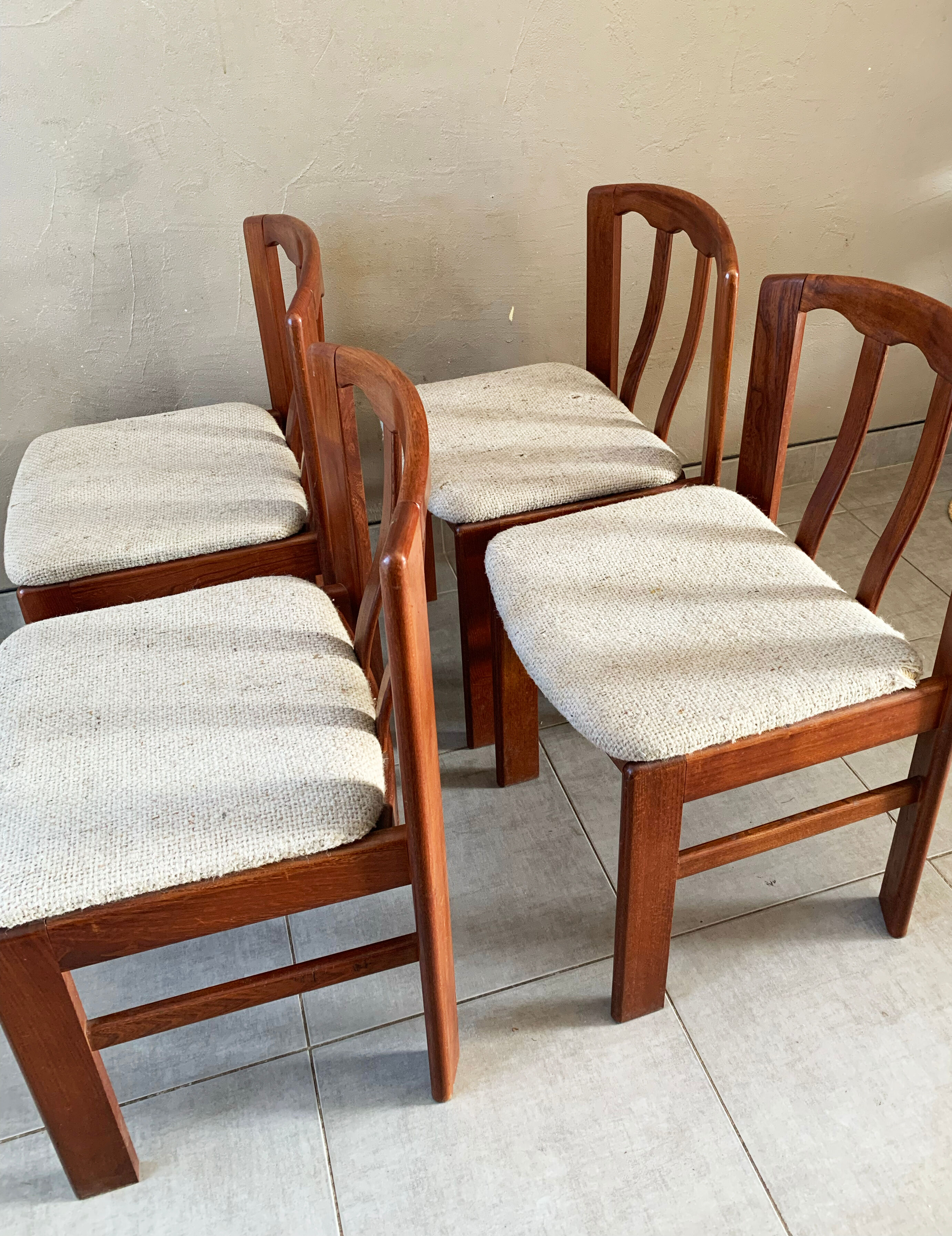 Set of 4 Danish chairs, 60s teak