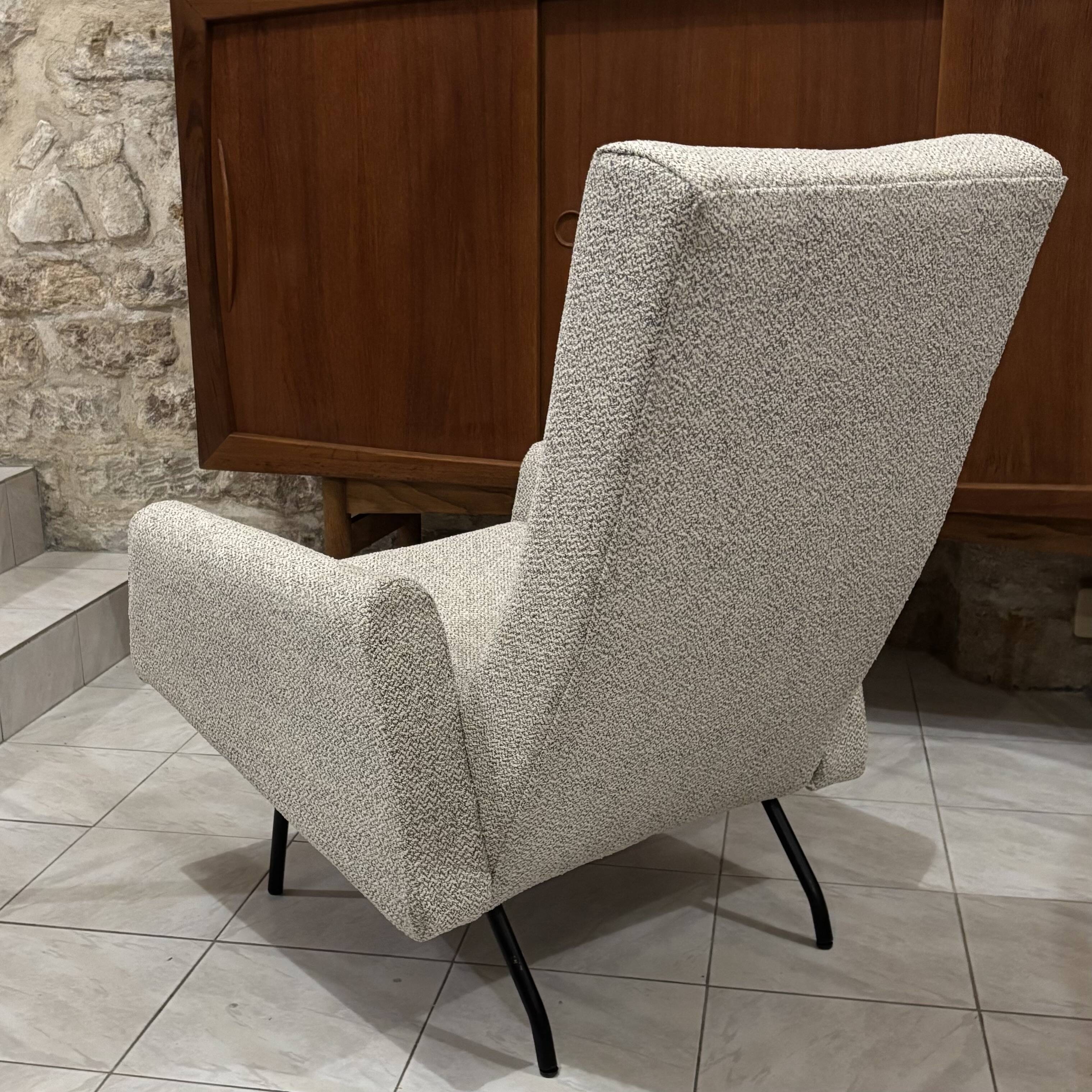 Louis Paolozzi modernist armchairs reupholstered