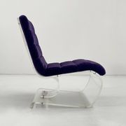 Fauteuil Space Age en plexiglas avec coussin mauve, 1970