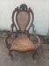 Fauteuil ancien en bois sculpté style Louis XV ou Rocaille