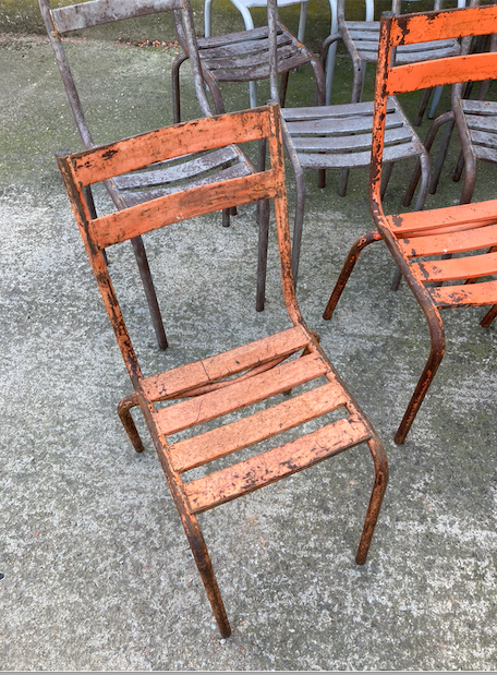 14 metal bistro chairs