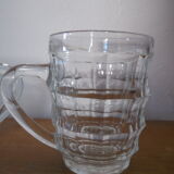4 transparent glass mugs