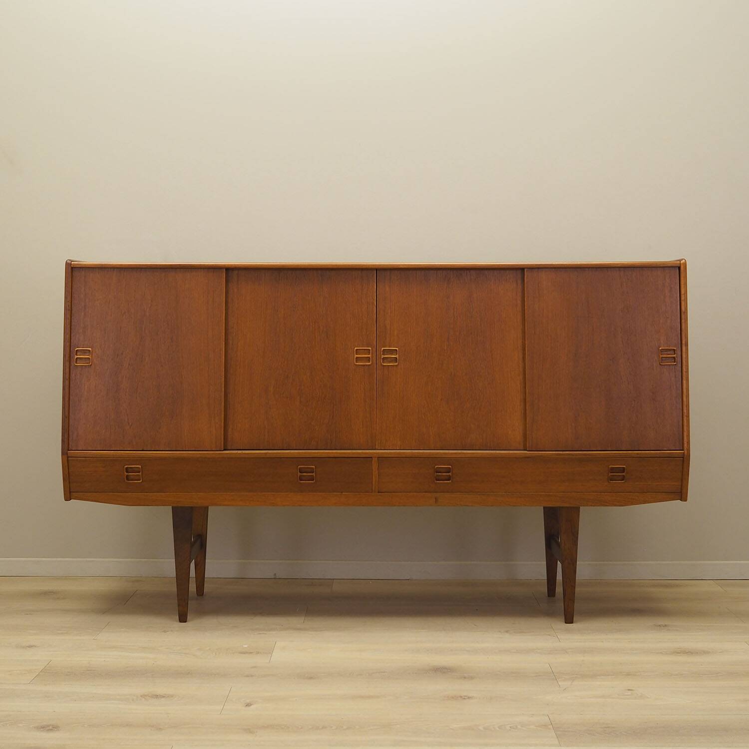 Teak highboard, Danish design, 1960s, manufactured in Denmark