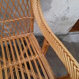Fauteuil en rotin année 50