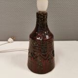 Ceramic table lamp in beautiful glaze, Danish and estimated from the 1970s.