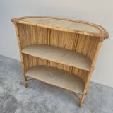 Bar vintage en rotin Bambou 1950s