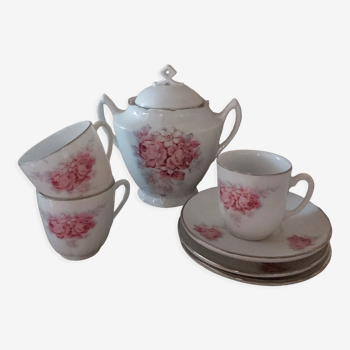 Set of 3 cups with saucers and sugar bowl AH & Cie