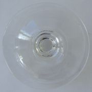 Suite of six champagne glasses on foot in engraved colorless crystal