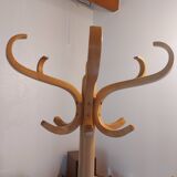 portemanteau perroquet, bois massif clair