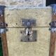 Antique wooden travel trunk