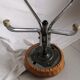 Vintage rotating stool seated in leather and chrome legs