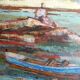 Painting, Marine to boats by Paul Kérouédan, 70s