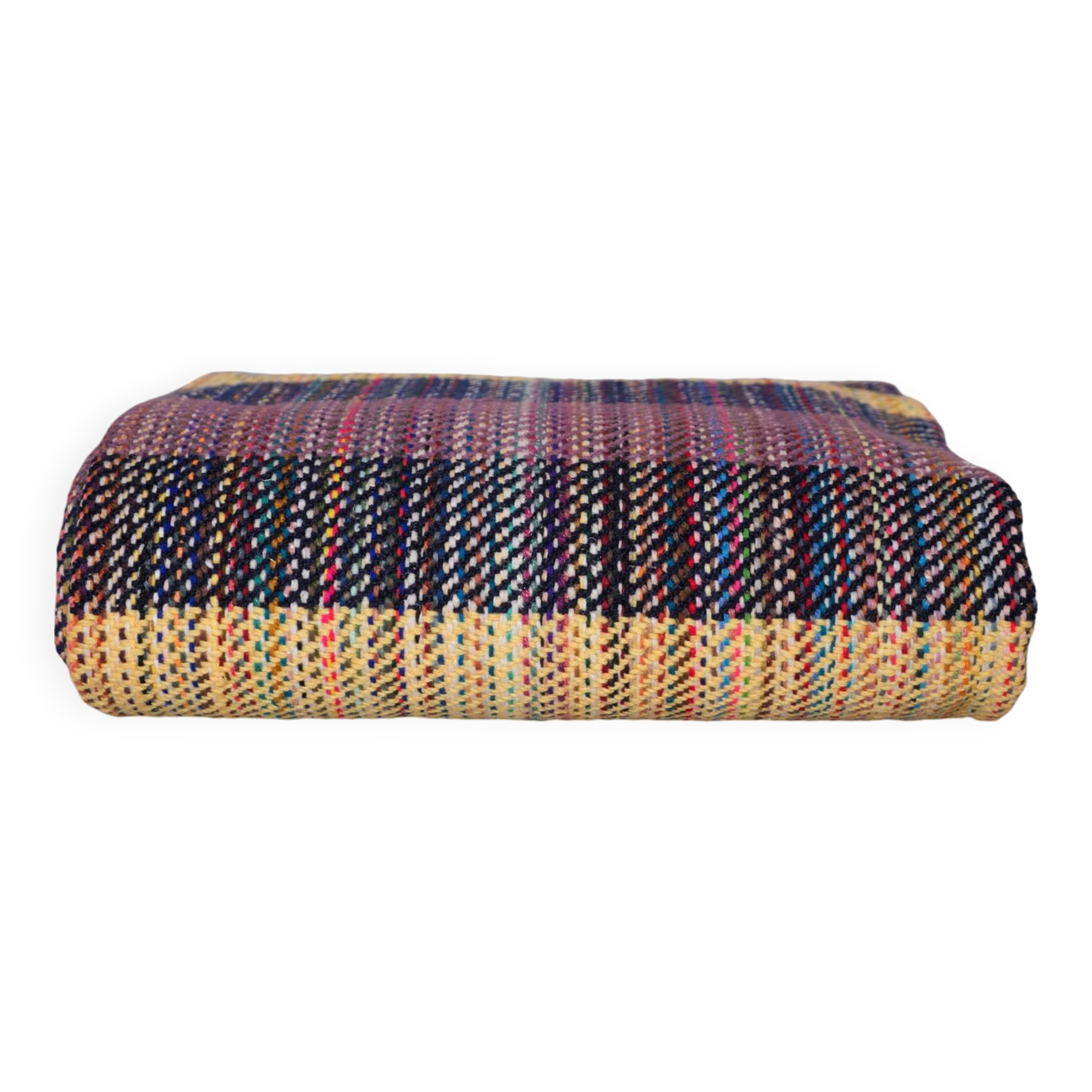 Couverture khadi, tissé main en laine recyclé par Storie
