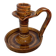 Ochre brown ceramic candle holder