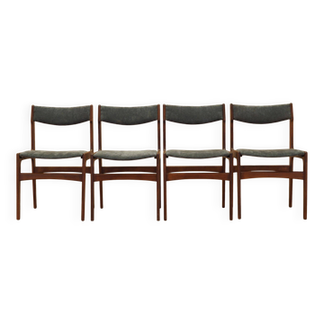 Set of four teak chairs, Danish design, 1970s, made in Denmark