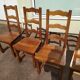 Set of 6 solid oak wood chairs - ferme compagne montage
