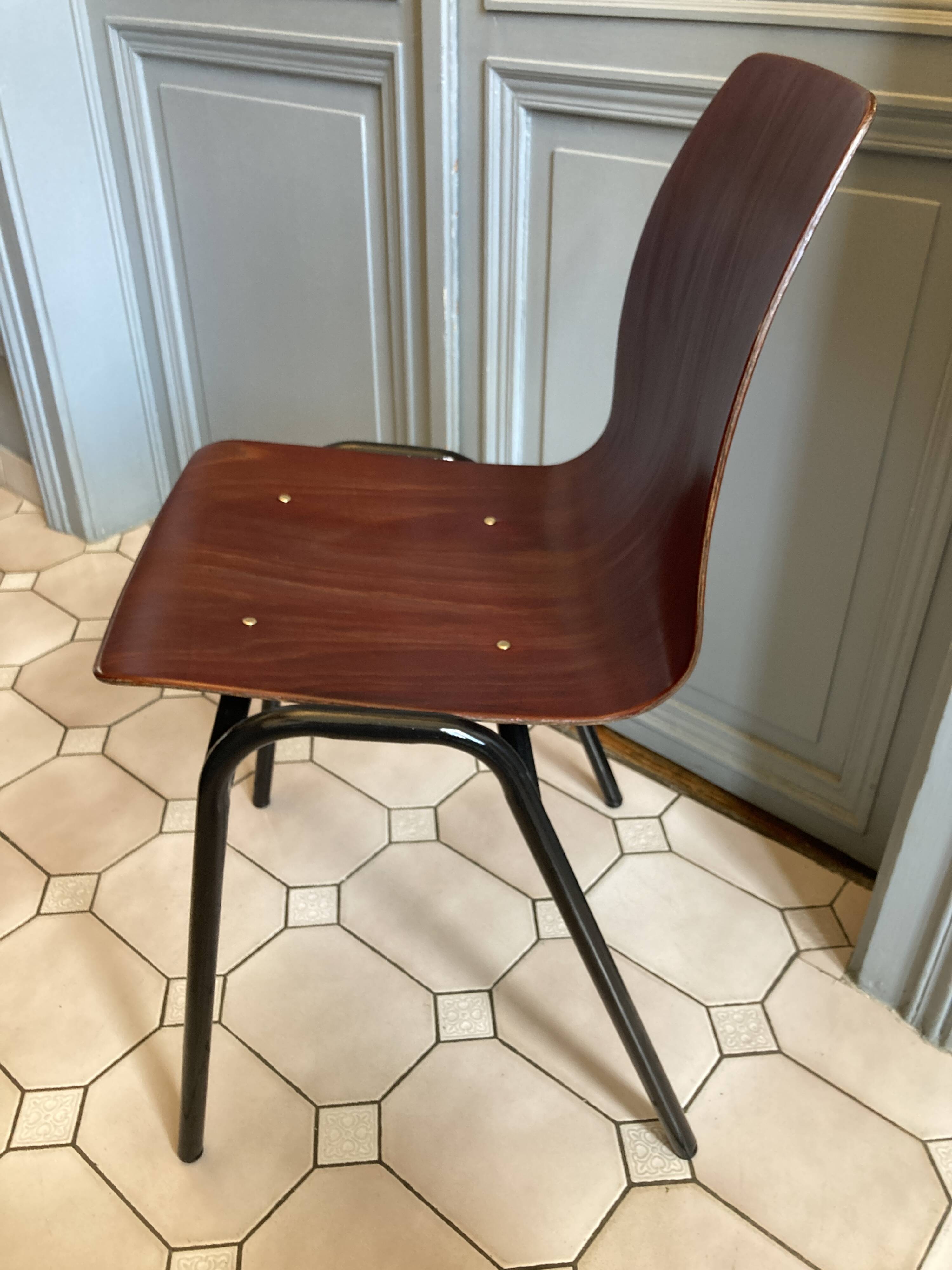 Set of 4 Pagholz Pagwood chairs 1960 – Restoration 2025