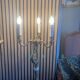 Lampadaire candélabre néo-classique en laiton doré et onyx — Style Flo