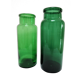 Two old green blown glass jars early 20th century