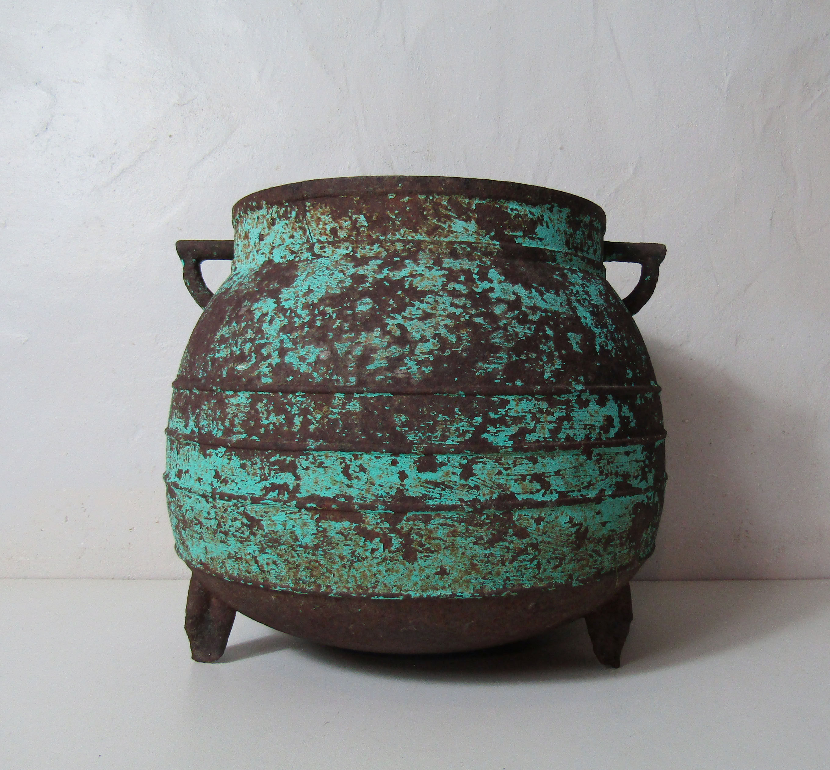 Old cast-iron cauldron