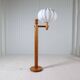 Modern sculptural Scandinavian floor lamp in pine by Uno Kristiansson, Sweden 1970s