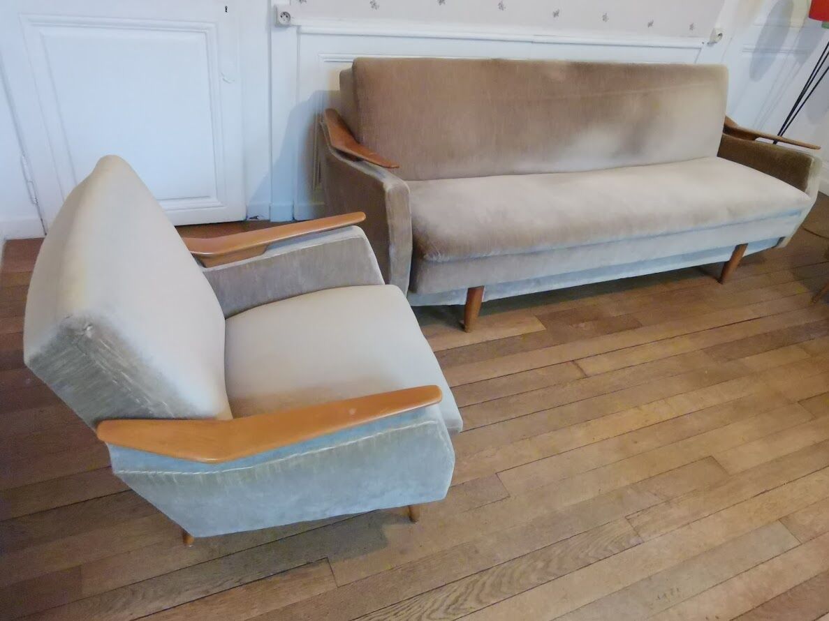 1/2 Scandinavian club chair green velvet water