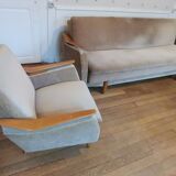 1/2 Scandinavian club chair green velvet water