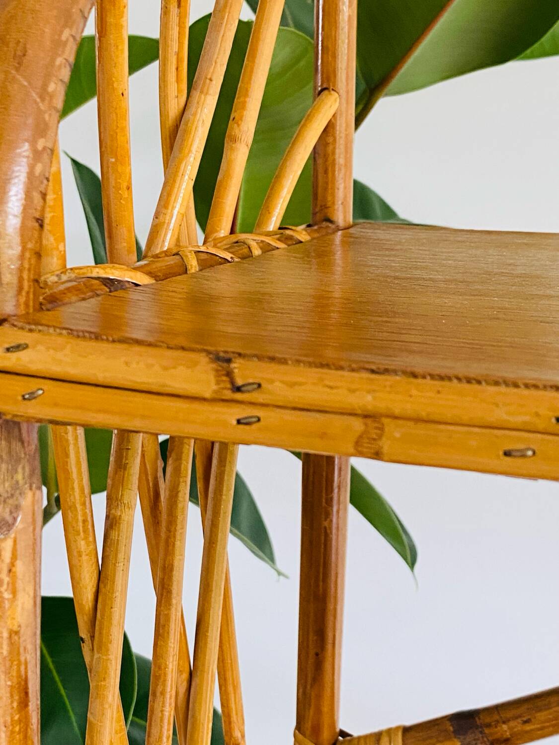 Vintage rattan shelf