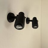 Pair of vintage Zodiac wall lights by Jacques Biny, matte black, France 1960s