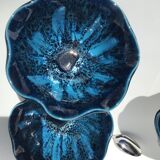 3 Vallauris Cups deep blue wavy edge