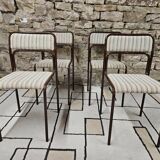 Set of 4 vintage stackable chairs 1980