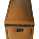 Antique curved trunk in wood and brown imitation leather