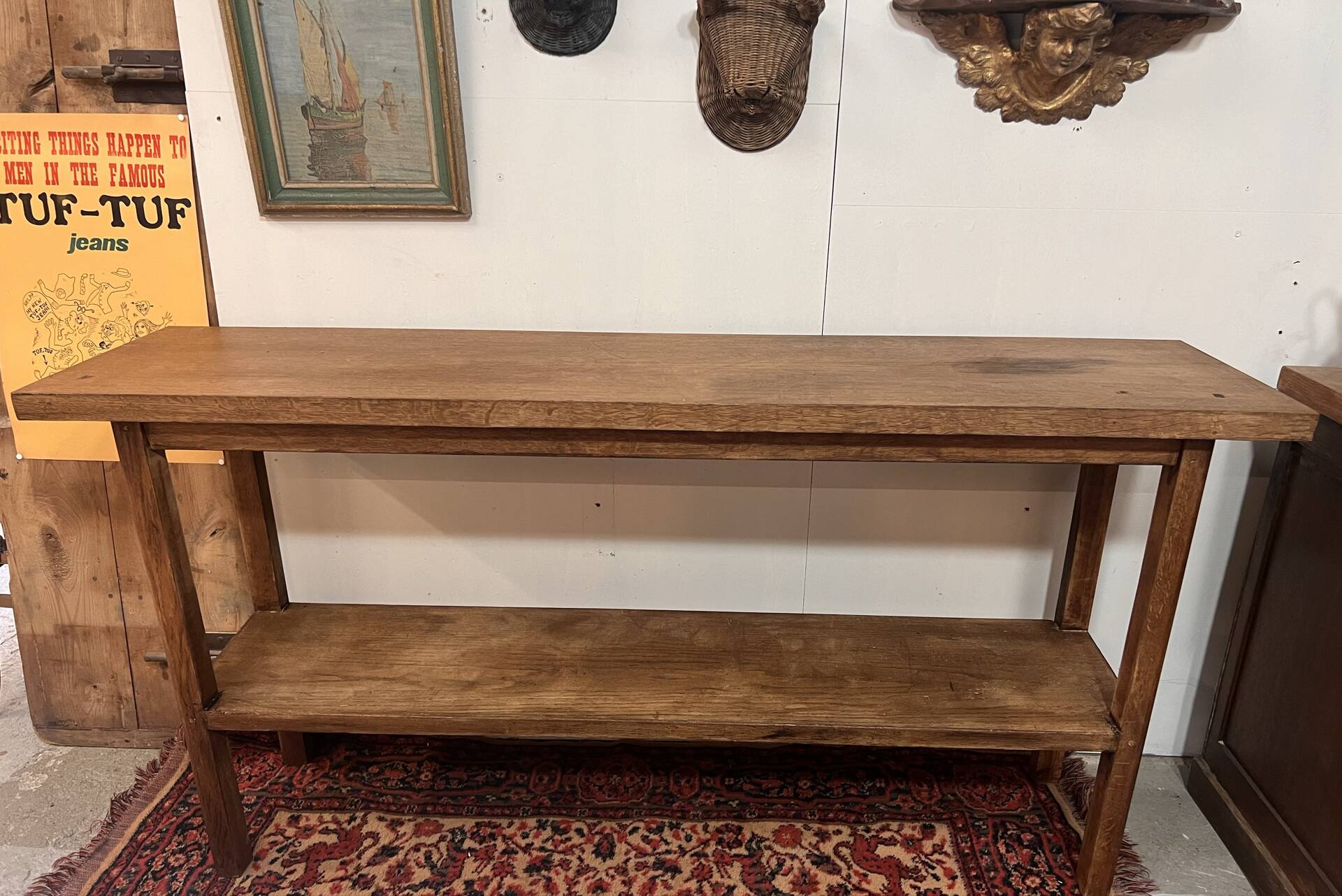 Ancienne console d’atelier en chêne