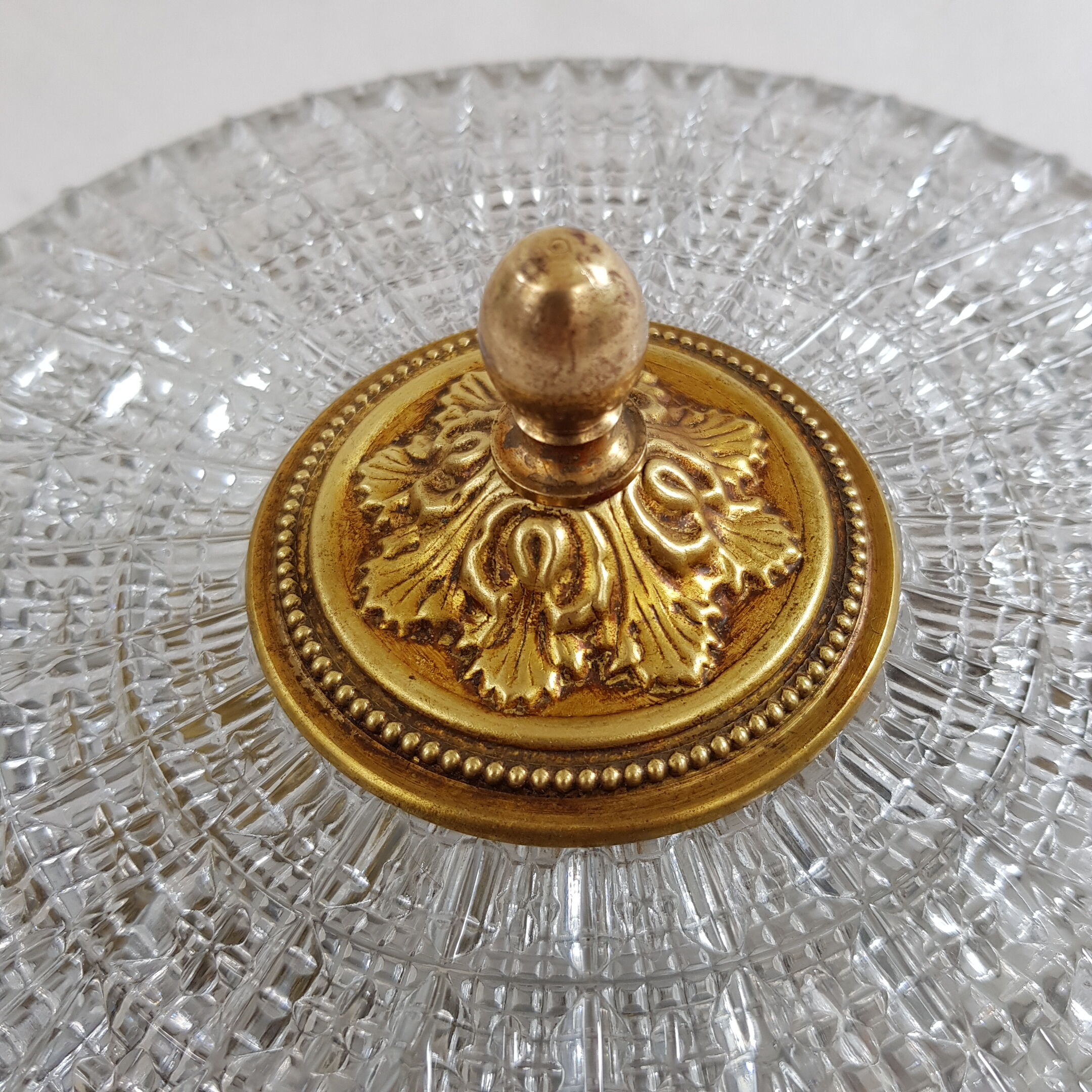 Ceiling lamp old gold cristal Lucien Gau