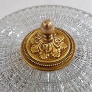 Plafonnier vieil or cristal Lucien Gau